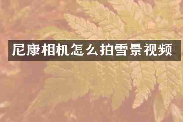 尼康相机怎么拍雪景视频