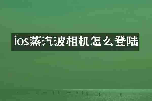 ios蒸汽波相机怎么登陆