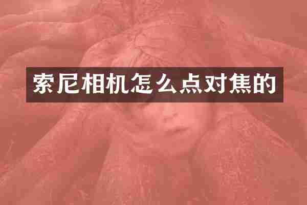索尼相机怎么点对焦的