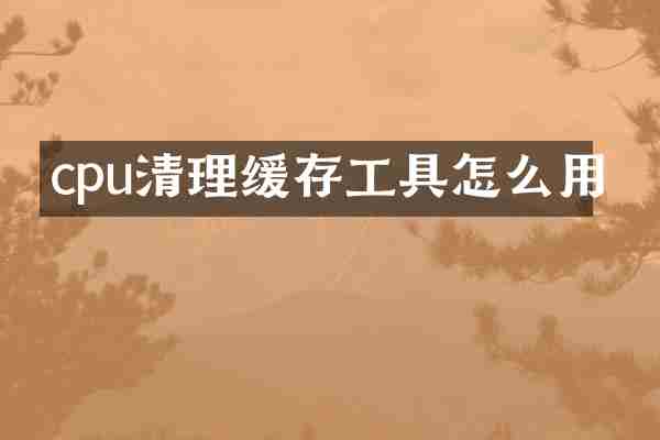 cpu清理缓存工具怎么用