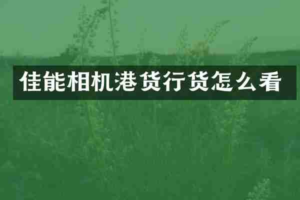 佳能相机港货行货怎么看