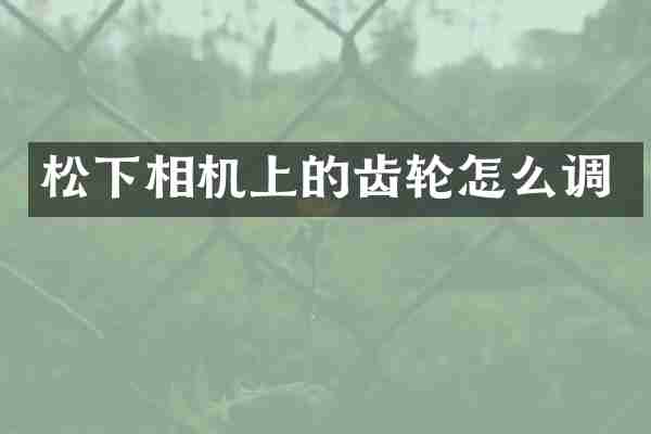 松下相机上的齿轮怎么调