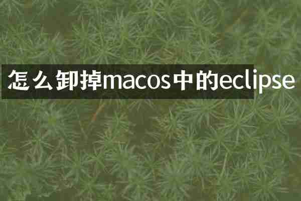 怎么卸掉macos中的eclipse