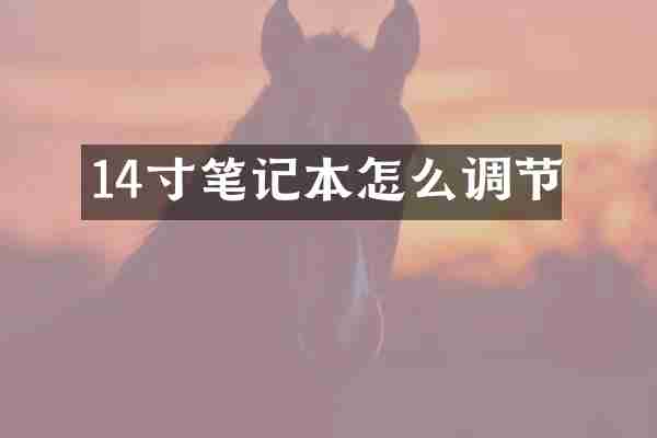 14寸笔记本怎么调节