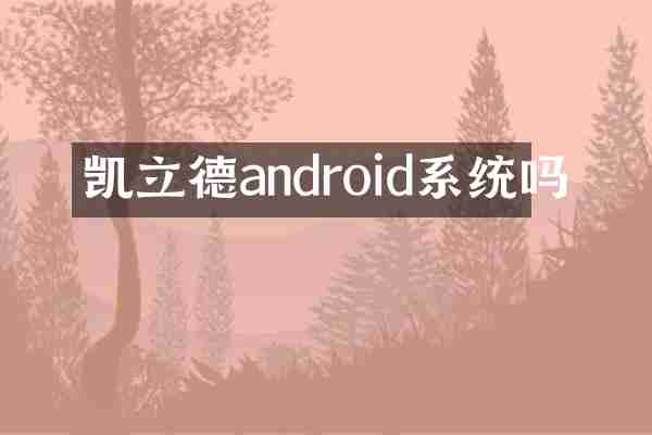 凯立德android系统吗