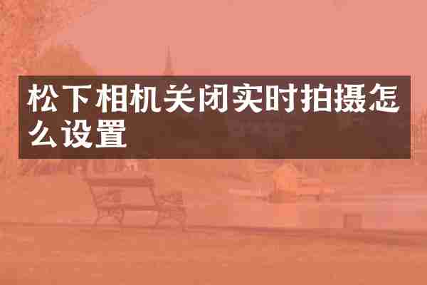 松下相机关闭实时拍摄怎么设置