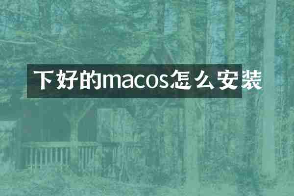 下好的macos怎么安装
