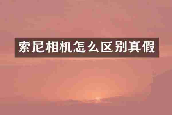 索尼相机怎么区别真假