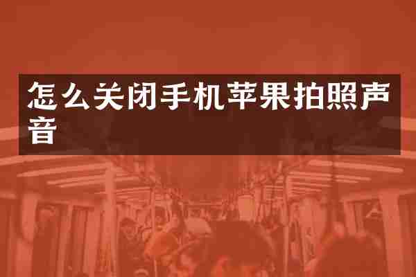 怎么关闭手机苹果拍照声音