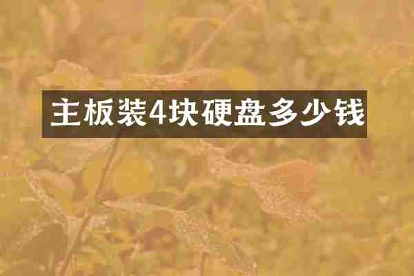 主板装4块硬盘多少钱