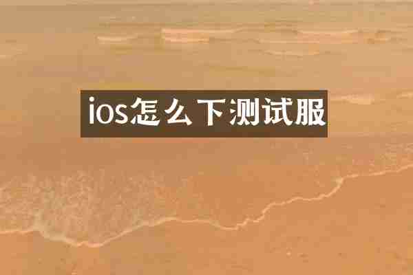 ios怎么下测试服