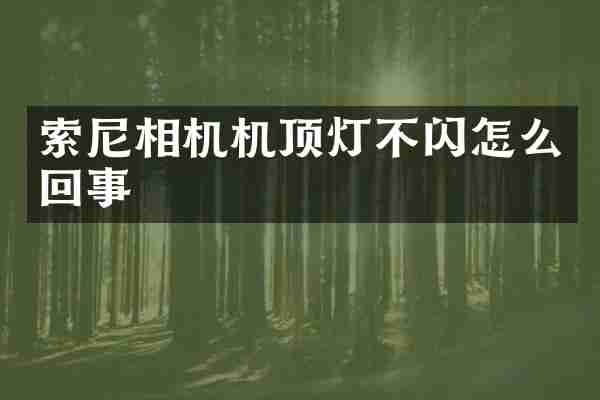 索尼相机机顶灯不闪怎么回事