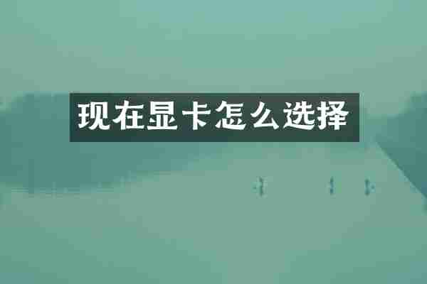 现在显卡怎么选择