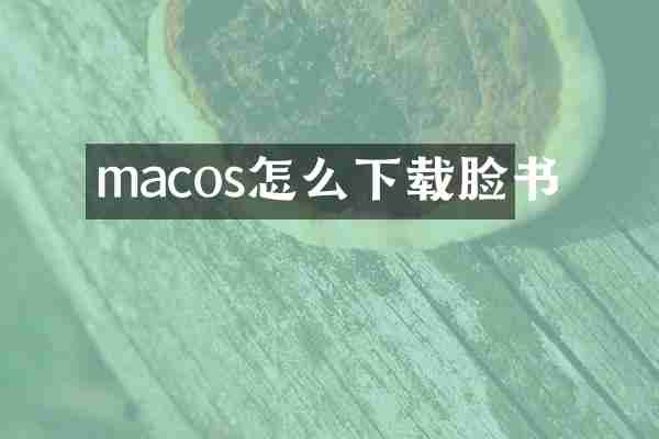 macos怎么下载脸书