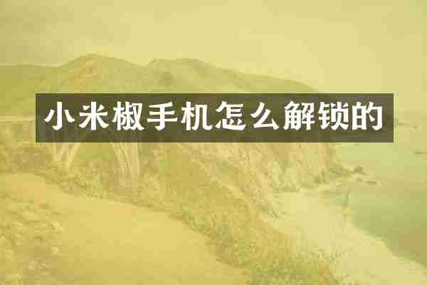 小米椒手机怎么解锁的
