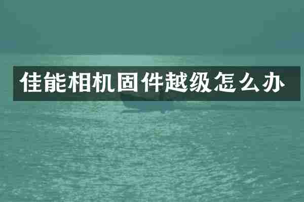 佳能相机固件越级怎么办