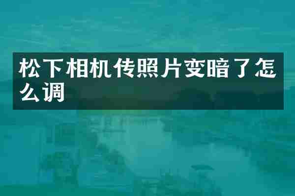 松下相机传照片变暗了怎么调