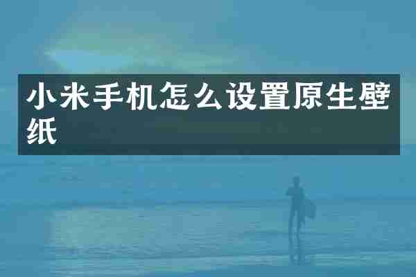 小米手机怎么设置原生壁纸