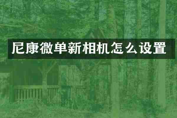 尼康微单新相机怎么设置