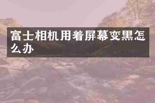 富士相机用着屏幕变黑怎么办
