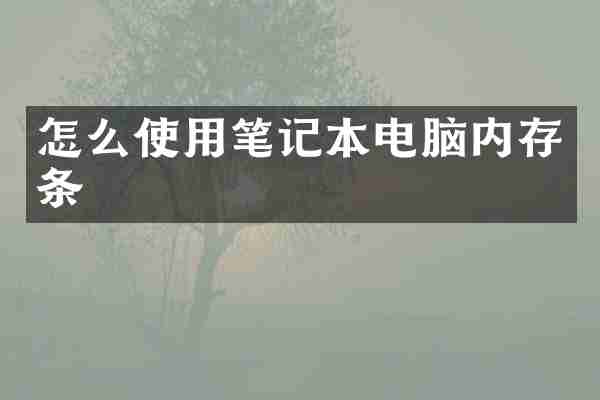 怎么使用笔记本电脑内存条
