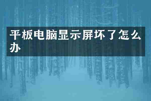 平板电脑显示屏坏了怎么办