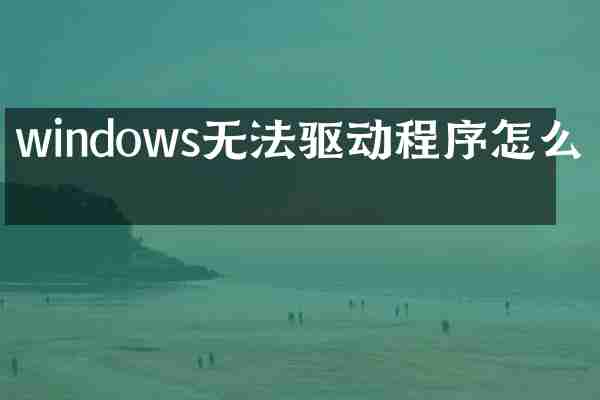 windows无法驱动程序怎么办