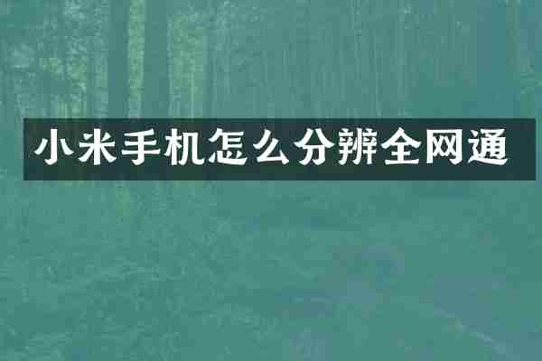 小米手机怎么分辨全网通
