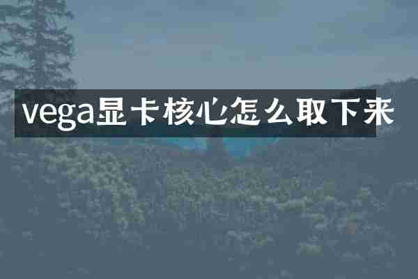 vega显卡核心怎么取下来
