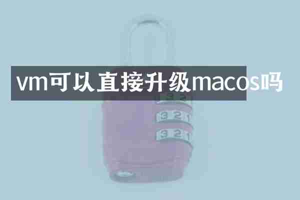 vm可以直接升级macos吗