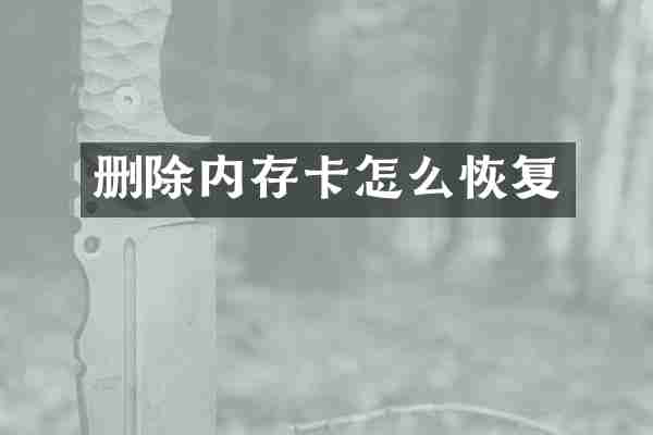 删除内存卡怎么恢复