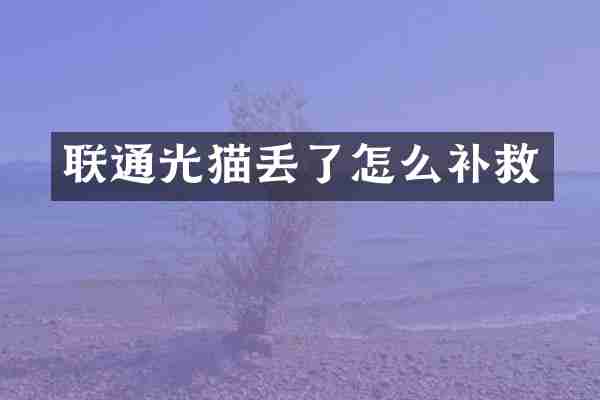联通光猫丢了怎么补救