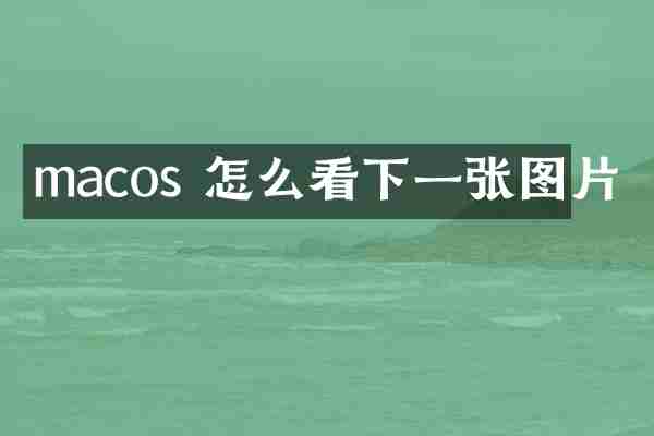 macos 怎么看下一张图片