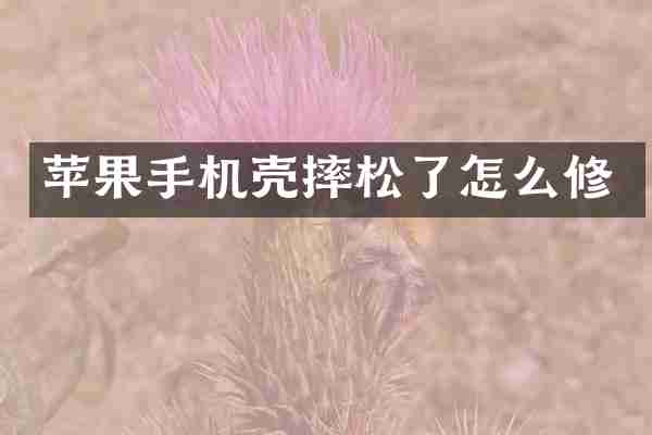 苹果手机壳摔松了怎么修