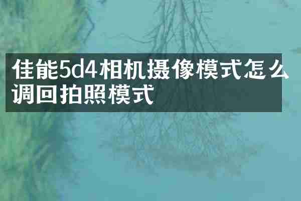 佳能5d4相机摄像模式怎么调回拍照模式