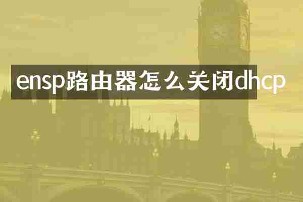 ensp路由器怎么关闭dhcp