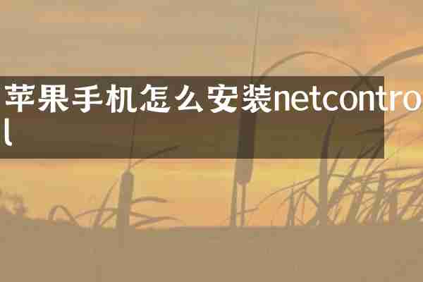 苹果手机怎么安装netcontrol