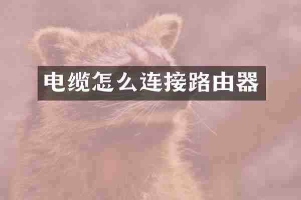 电缆怎么连接路由器