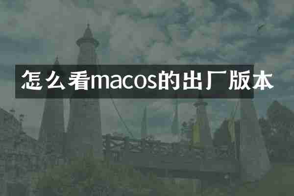 怎么看macos的出厂版本