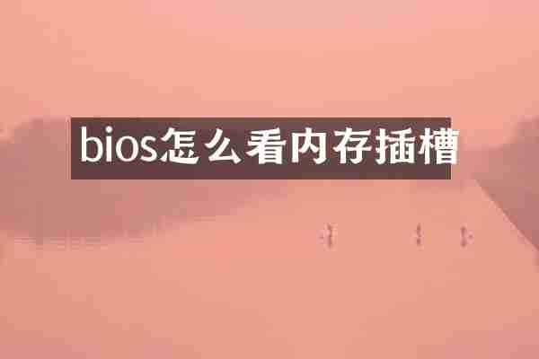 bios怎么看内存插槽