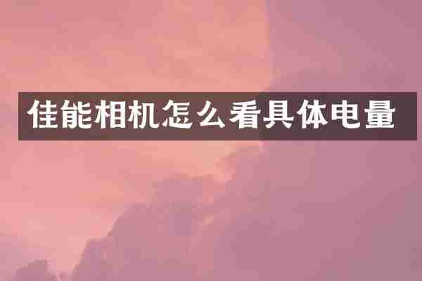 佳能相机怎么看具体电量