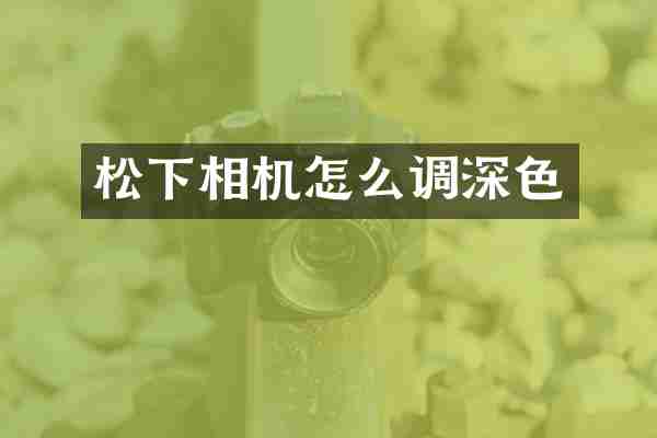 松下相机怎么调深色
