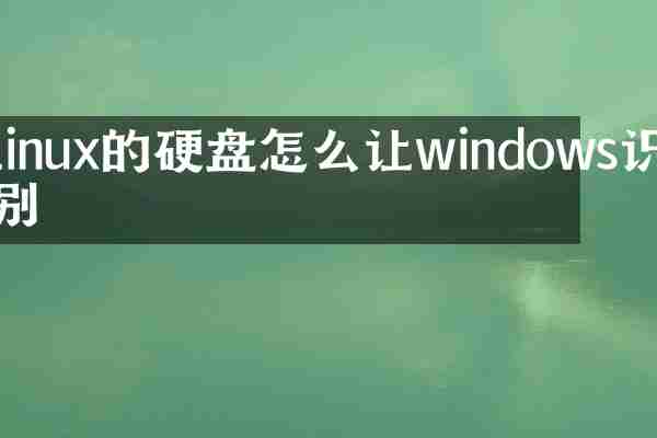 linux的硬盘怎么让windows识别