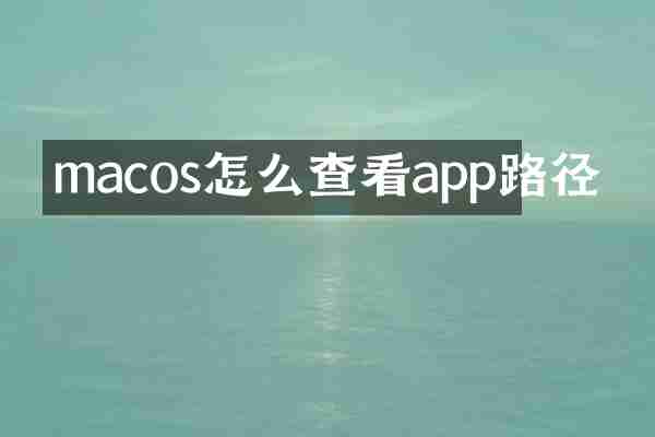 macos怎么查看app路径