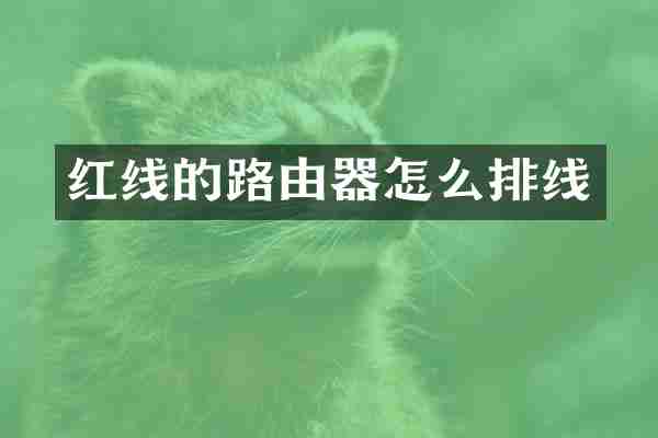 红线的路由器怎么排线