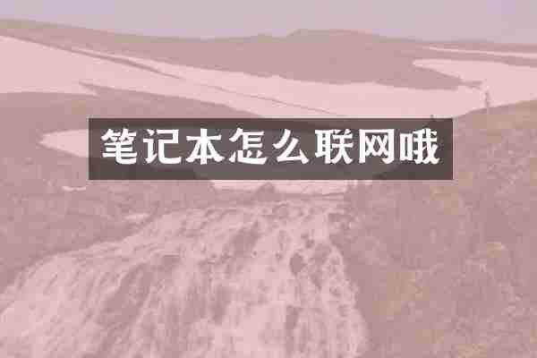 笔记本怎么联网哦