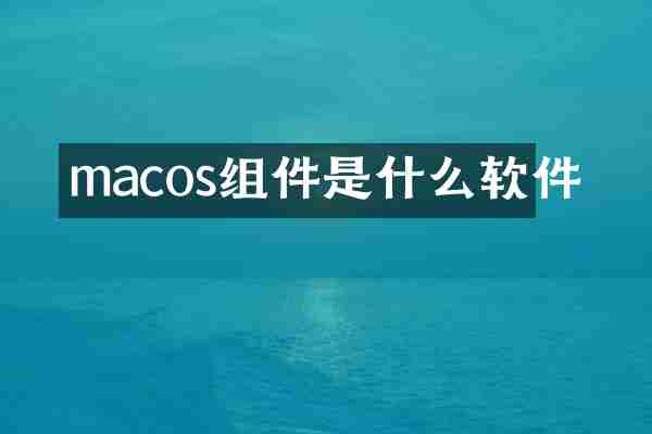 macos组件是什么软件