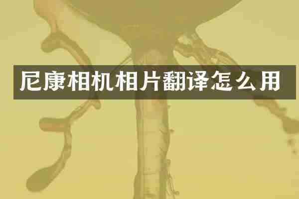 尼康相机相片翻译怎么用