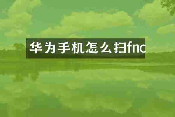 华为手机怎么扫fnc