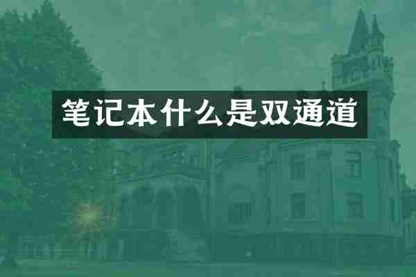 笔记本什么是双通道